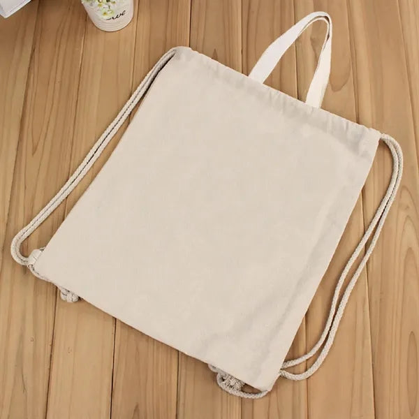 Canvas Drawstring Backpack With Handles