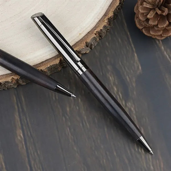 Wood And Metal Splicing Retractable Gel Pen