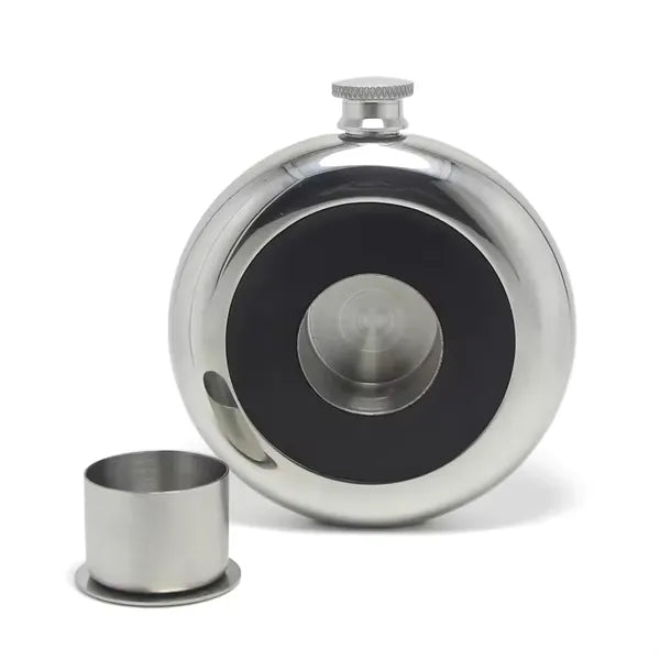 5 oz Round Pocket Alcohol Liquor Flask With Shot Glass