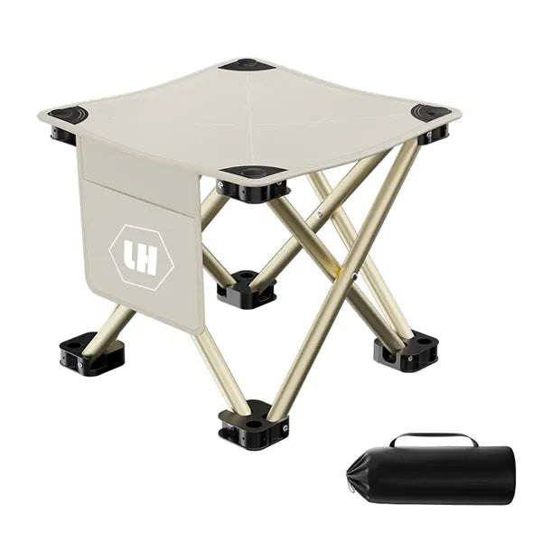 Portable Folding Camping Stool with Carry Bag Side Pocket