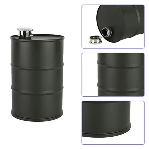 Novelty Oil Barrel Flask, 304 Stainless Steel