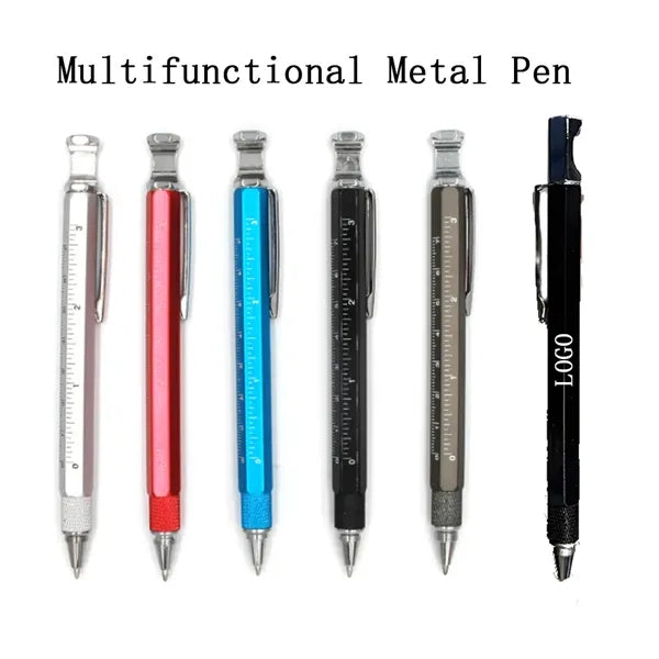 7 in 1 Tools Metal Ballpoint Pen With Screwdriver Ruler