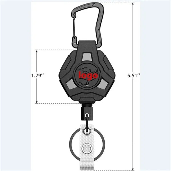 Retractable Carabiner Keychain with Anti-Loss Function