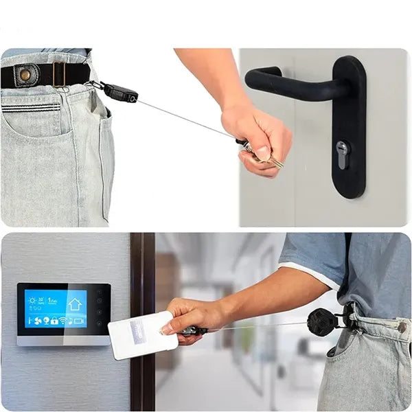 Retractable Carabiner Keychain with Anti-Loss Function