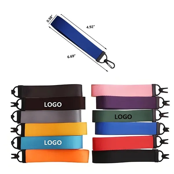 Solid Color Fabric Keychain Hand Wrist Lanyard