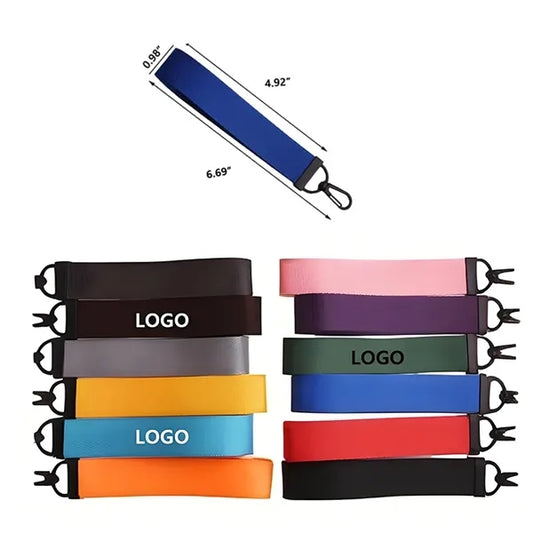 Solid Color Fabric Keychain Hand Wrist Lanyard