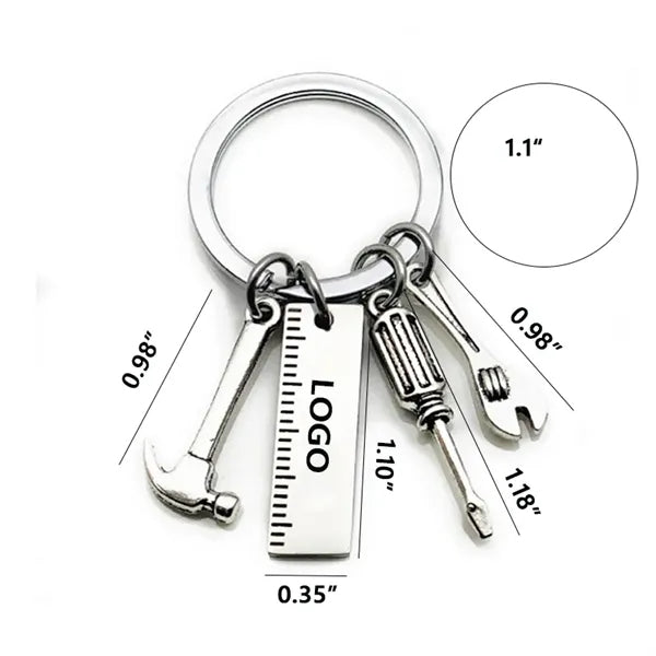 Stainless Steel Multitool Keychain Hammer Screwdriver Wrench