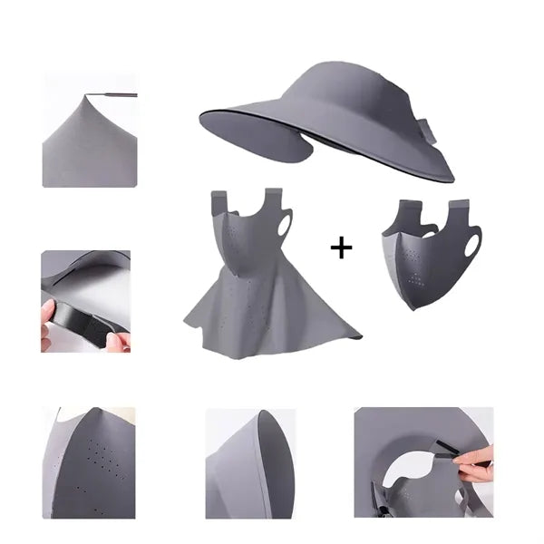 3-in-1 Full-Face Integrated Sun Protection Face Cover Hat