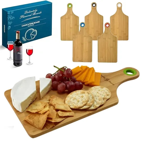 Bamboo Cheese Board w/Silicone Ring with Gift Box