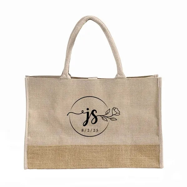 Vista Two-Tone Jute Tote Bag