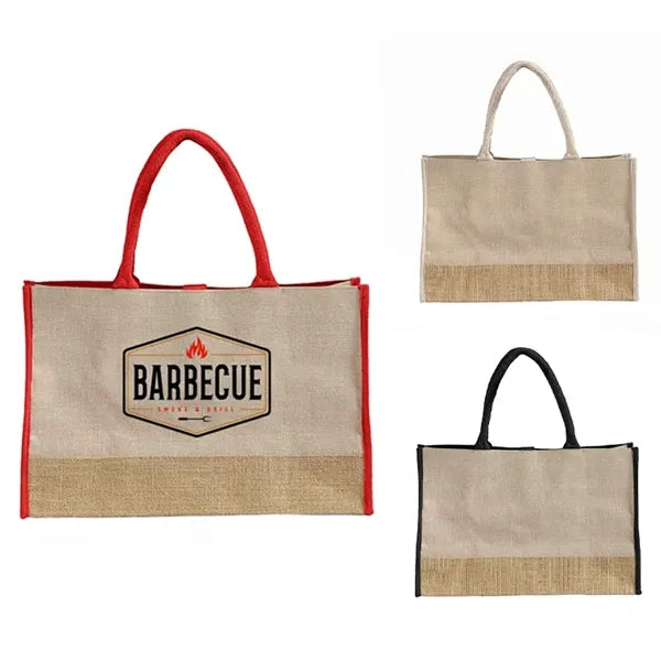Vista Two-Tone Jute Tote Bag