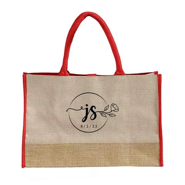 Vista Two-Tone Jute Tote Bag