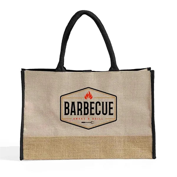 Vista Two-Tone Jute Tote Bag