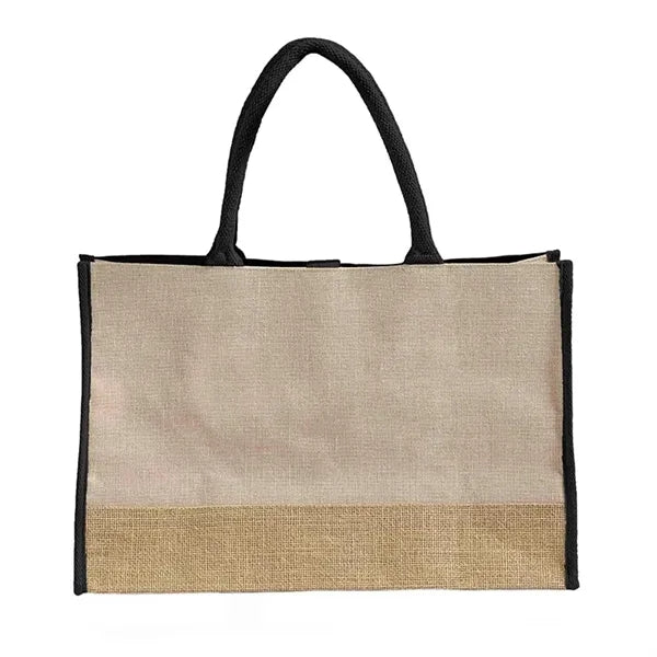 Vista Two-Tone Jute Tote Bag