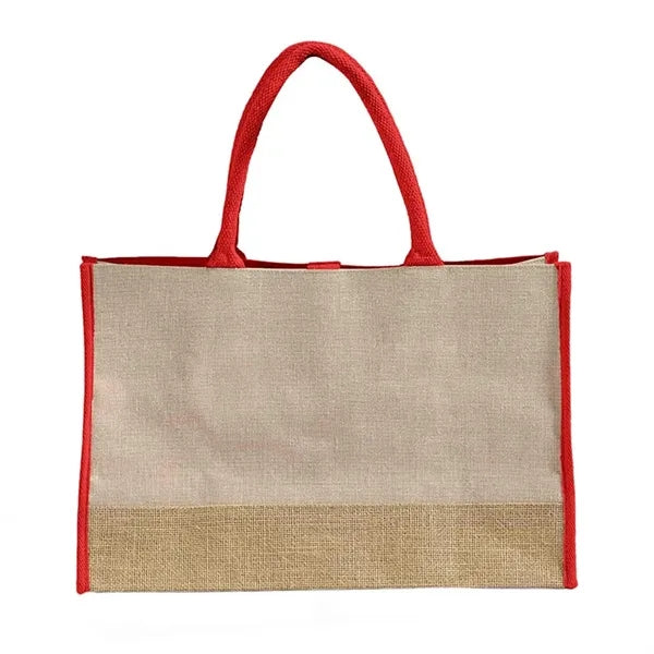 Vista Two-Tone Jute Tote Bag