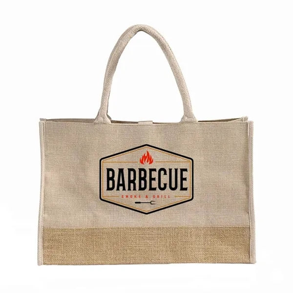 Vista Two-Tone Jute Tote Bag