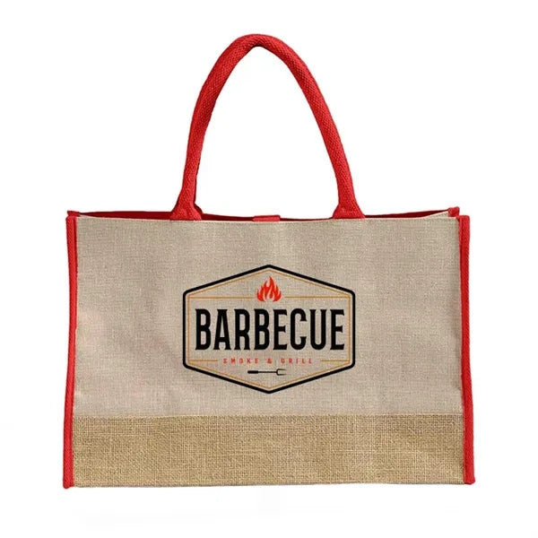 Vista Two-Tone Jute Tote Bag