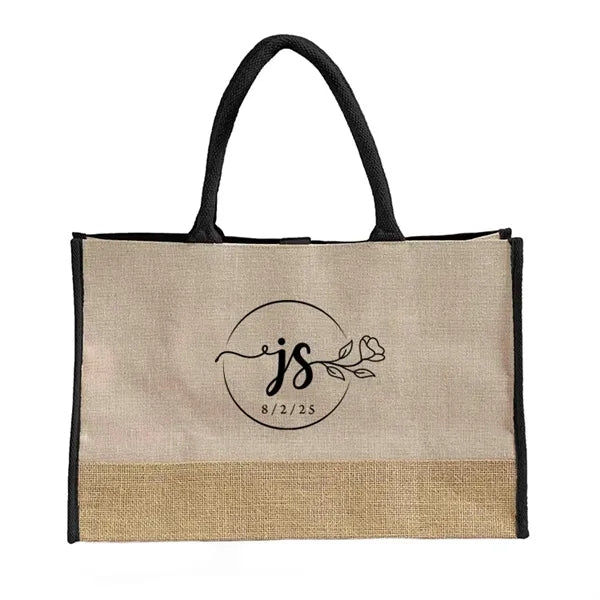 Vista Two-Tone Jute Tote Bag