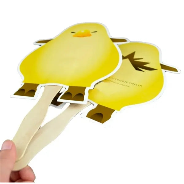 Customiable Shaped Paper Hand Fan with Wood Handle