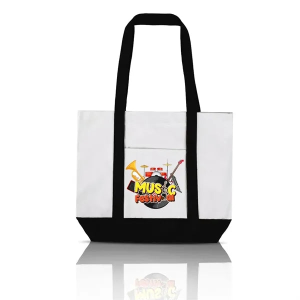 12 Oz Cotton Boat Tote Bag with Pocket (16.5" X 13" X 4")