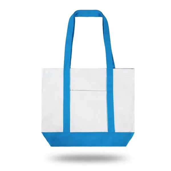 12 Oz Cotton Boat Tote Bag with Pocket (16.5" X 13" X 4")