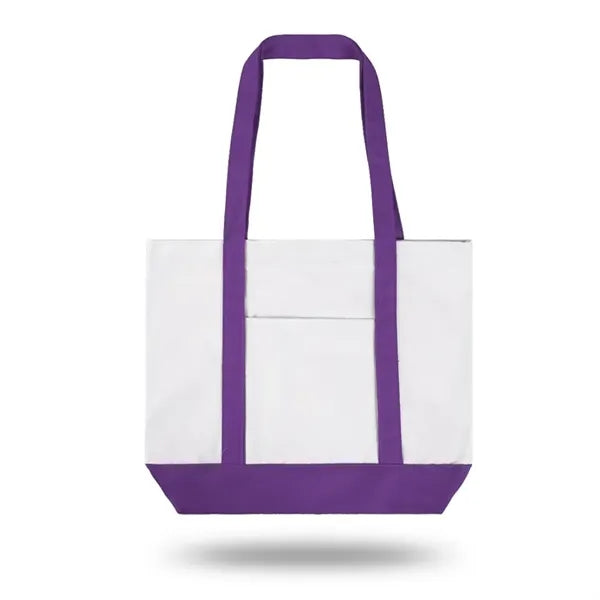 12 Oz Cotton Boat Tote Bag with Pocket (16.5" X 13" X 4")