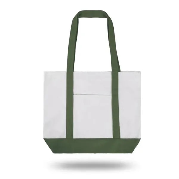 12 Oz Cotton Boat Tote Bag with Pocket (16.5" X 13" X 4")