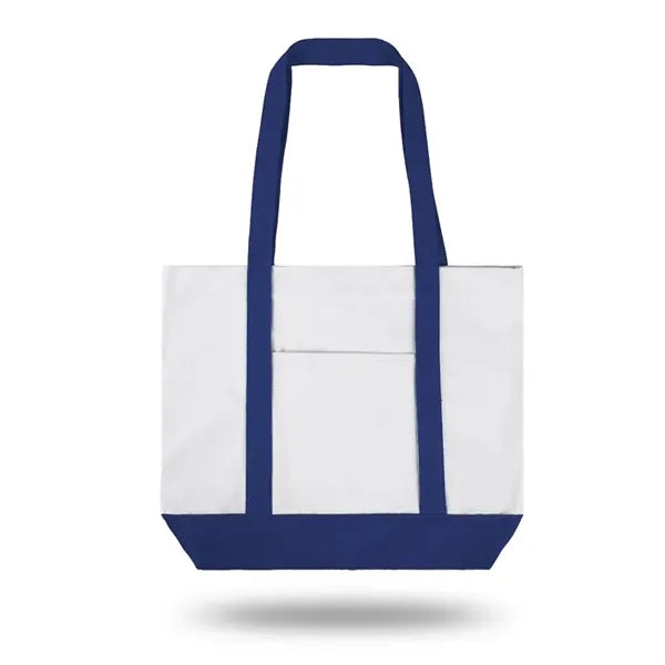 12 Oz Cotton Boat Tote Bag with Pocket (16.5" X 13" X 4")
