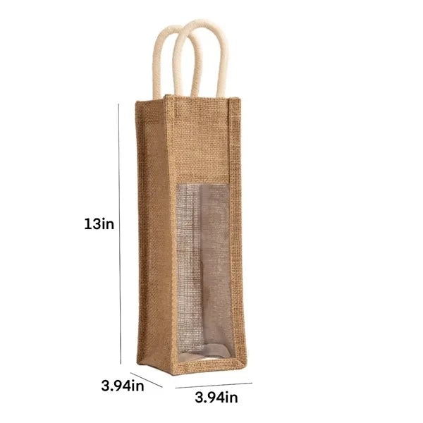 1 Bottle Burlap Wine Bag