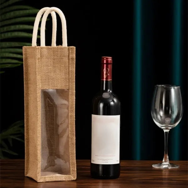 1 Bottle Burlap Wine Bag