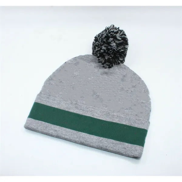 Knit Beanie With Pom
