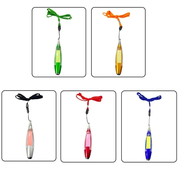 LED Sticky Note Ballpoint Pen With Lanyard