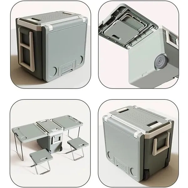 Rolling Cooler with Folding Table