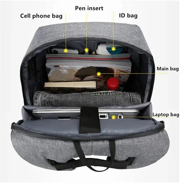 Travel Waterproof Laptop Backpack with USB Charging Port