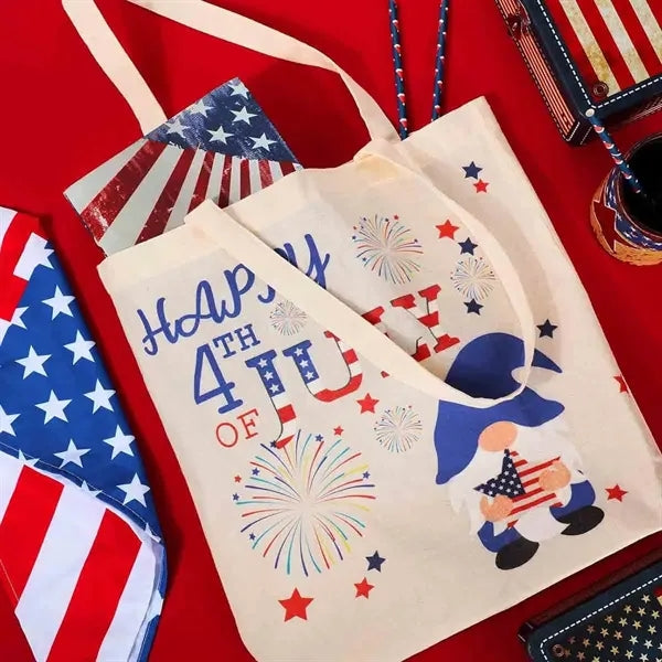 Patriotic Canvas Tote Bag