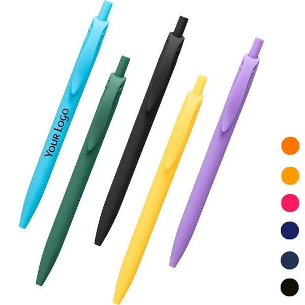 Printed Bright Solid Color Plastic Ballpoint Pen