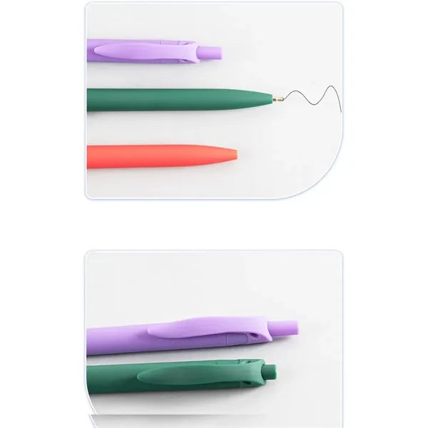Printed Bright Solid Color Plastic Ballpoint Pen