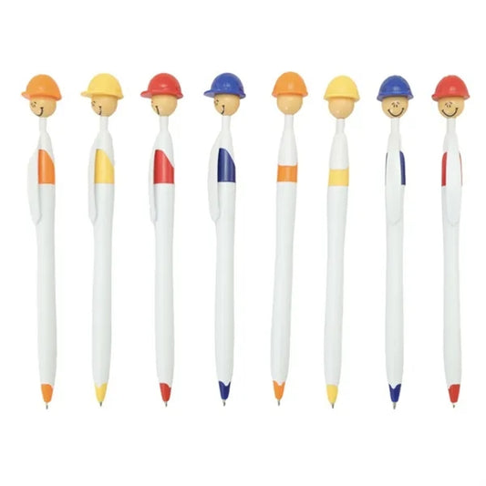 Safety Helmet Smile Face Plastic Ballpoint Pen