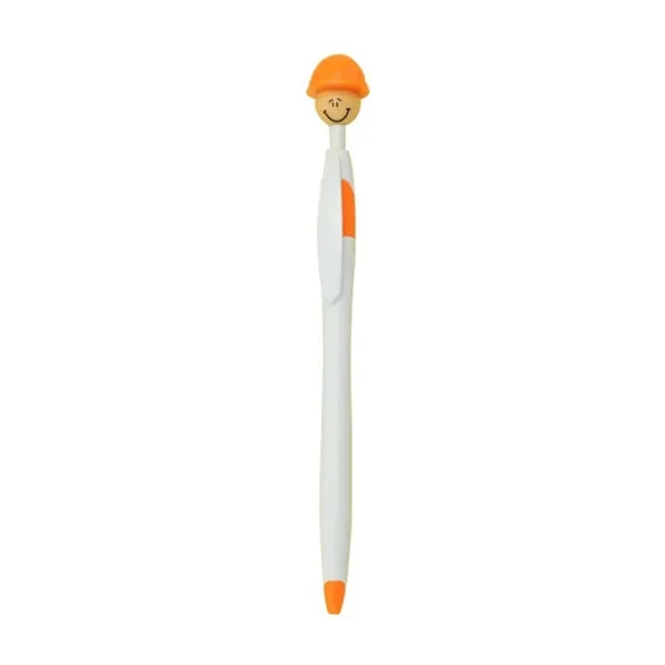 Safety Helmet Smile Face Plastic Ballpoint Pen