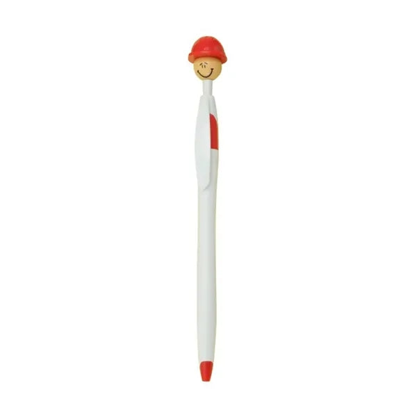 Safety Helmet Smile Face Plastic Ballpoint Pen