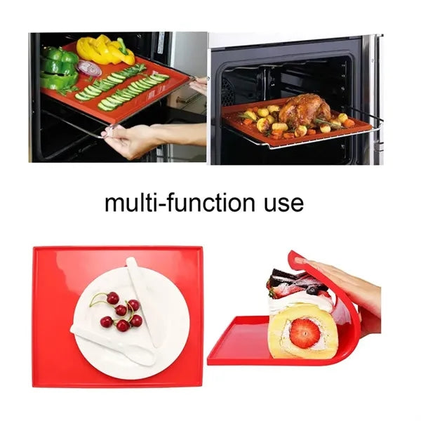17" Thin Non-Stick Silicone BBQ Grill Mat Baking Tray
