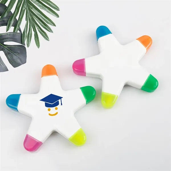 Star Shape 5-Color Fluorescent Pen Marker Highlighter