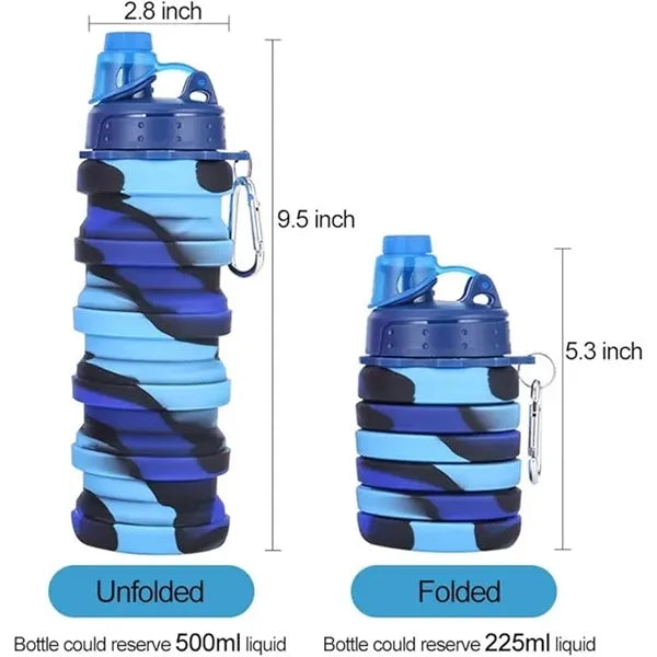 Silicone folding camouflage water bottle