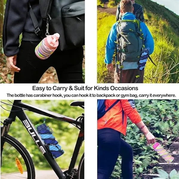Silicone folding camouflage water bottle
