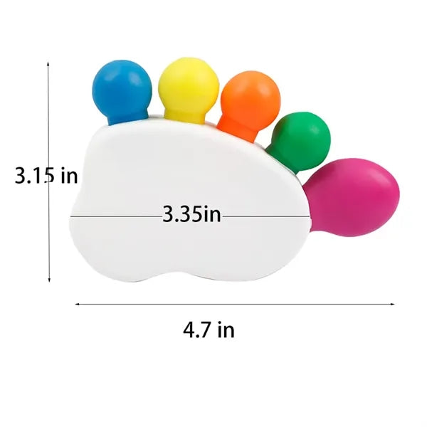 Foot-shaped 5-color marker pen highlighter