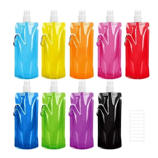 16 oz Foldable Water Bottle With Carabiner