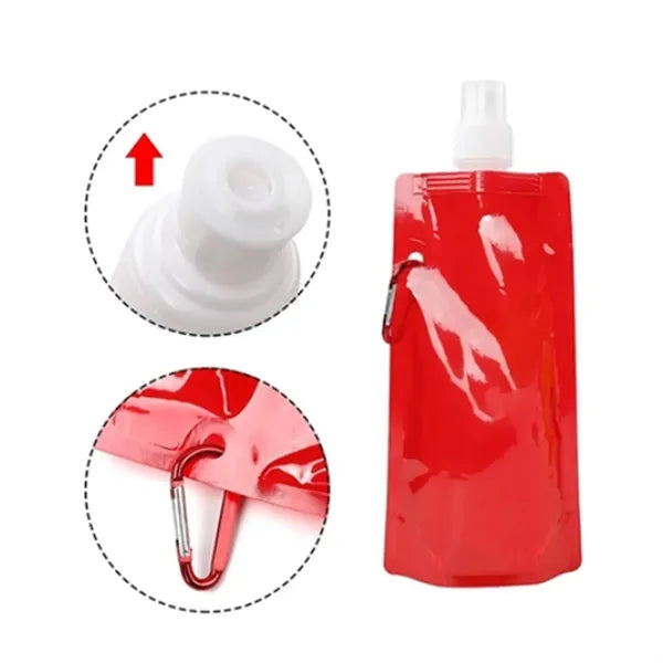 16 oz Foldable Water Bottle With Carabiner