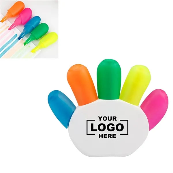 Hand-shaped 5-Color Fluorescent Pen Marker Highlighter