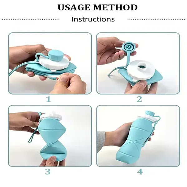 20 oz Silicone Collapsible Water Bottle