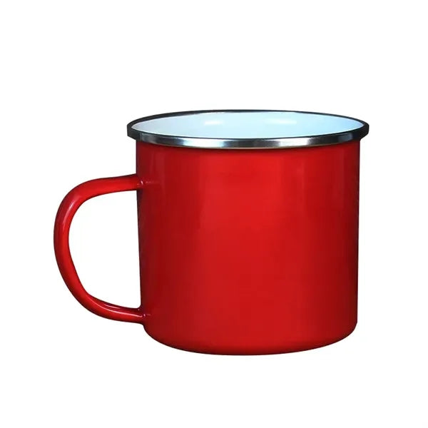 Silver Rim Enamel Mug